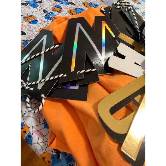 Happy Halloween Orange with bats tapestry backdrop 60” X 84” - Picture 3 of 4